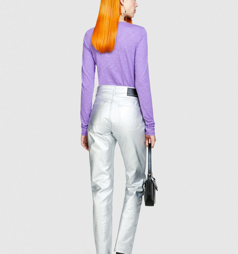 Solid color t-shirt - women's long sleeve t-shirts - Lilac | Sisley image number 3